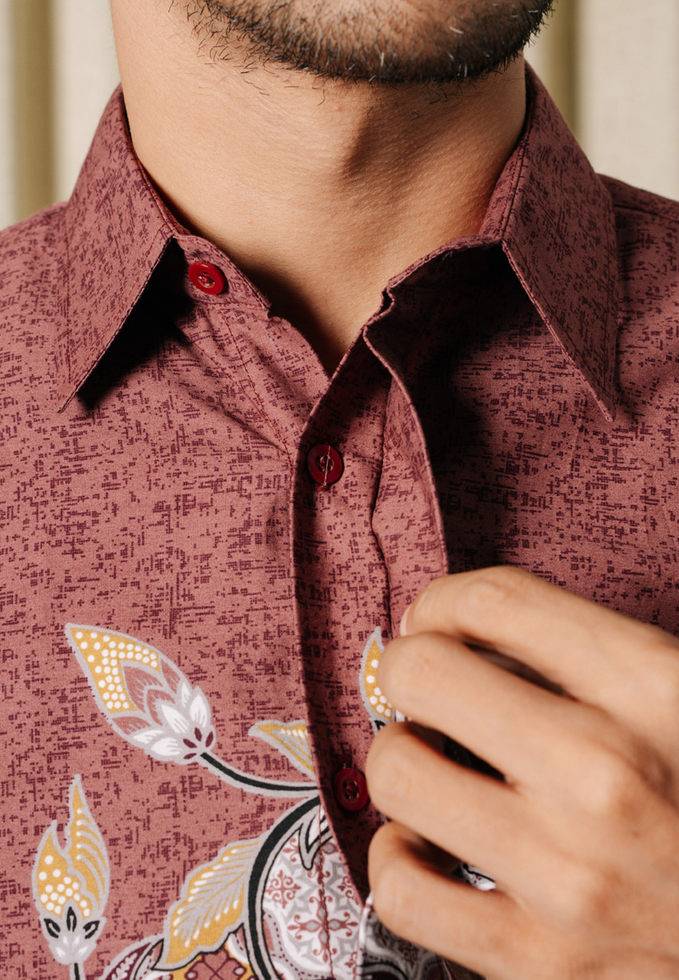 Hadinata Batik Premium Pria Kemeja Pendek Superfine Dinesha Dhin-2